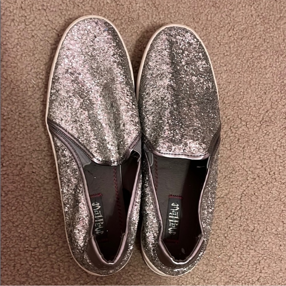 Silver Glitter Women's Slip-On Shoes